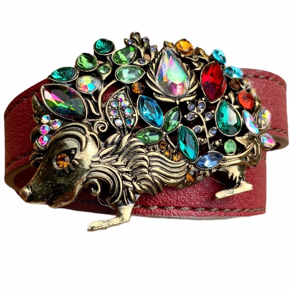 Jewelry - Handcrafted leather HEDGE HOG triple wrap bracelet